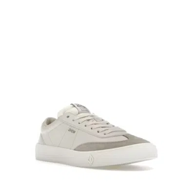 Dior Gray Calfskin Low Top Men's Sneakers In Gray