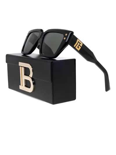 Balmain Square-frame Sunglasses In Black