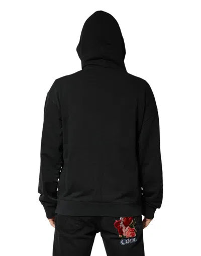Pre-owned Dolce & Gabbana Black Logo Zipped Hooded Sweatshirt Men's Sweater ()