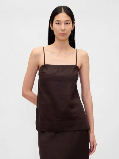 Gap Linen-blend Cami In Brown