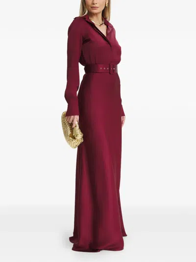 Il Volo Kate Belted Maxi Dress In Red