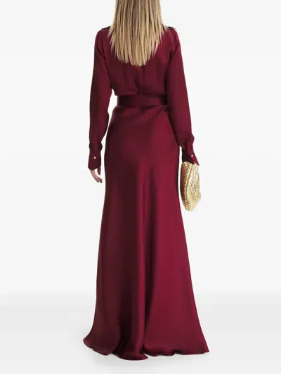 Il Volo Kate Belted Maxi Dress In Red