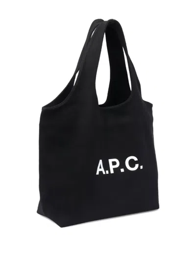 Apc Ninon Logo-print Tote Bag In Black