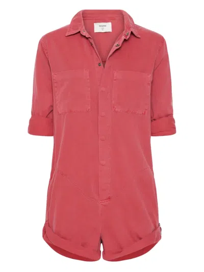 One Teaspoon Prophecy Buttoned Jumpsuit In Red