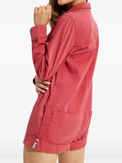 One Teaspoon Prophecy Buttoned Jumpsuit In Red