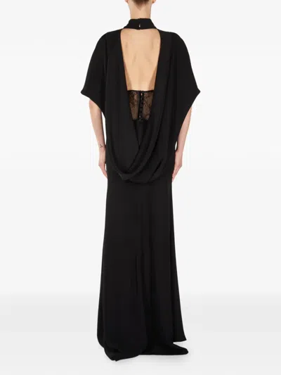 Araftu Lace-detail Maxi Dress In Black