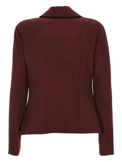 Emma E Gaia Button-up Jacket In Burgundy
