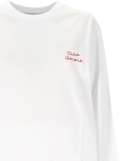 Giada Benincasa Embroidered Long-sleeves T-shirt In Gray