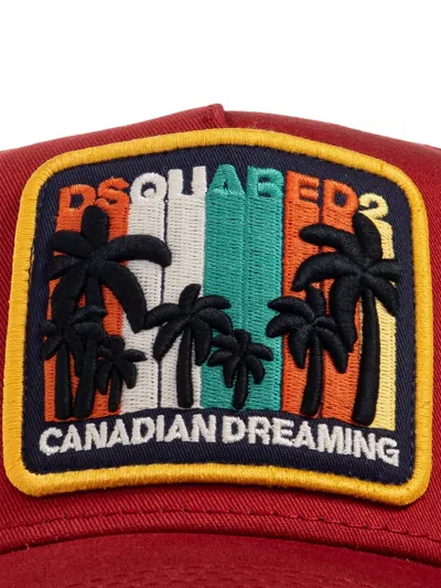Dsquared2 Patched Baseball Cap In Red