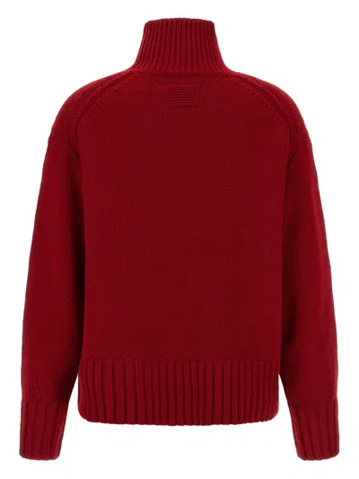 Guest In Residence Cozy Turtleneck Ribbed Sweater In Red