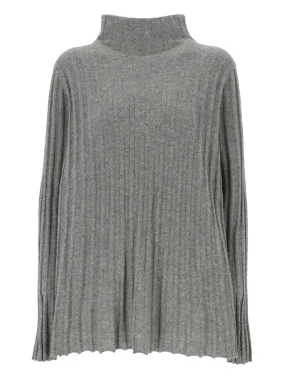 Hemisphere Ribbed Roll-neck Sweater In Gray