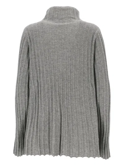 Hemisphere Ribbed Roll-neck Sweater In Gray