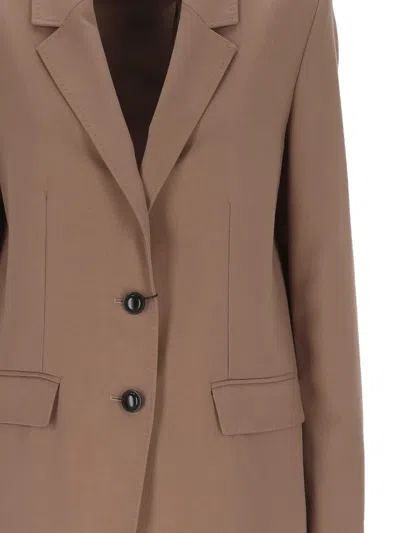 Marella Button Blazer In Brown