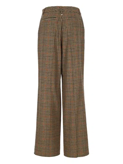 Lorena Antoniazzi Check-pattern Trousers In Brown