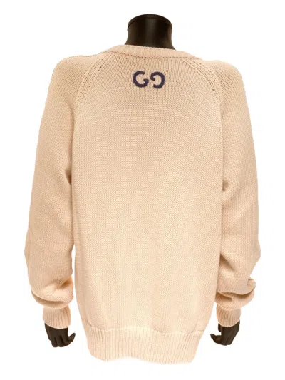 Pre-owned Gucci 2021 Logo Cotton Cardigan In Neutral