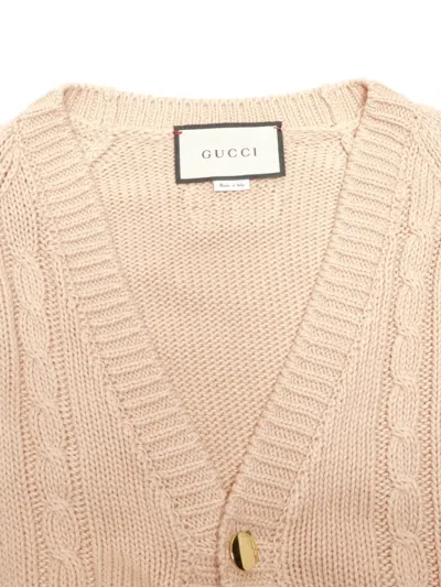 Pre-owned Gucci 2021 Logo Cotton Cardigan In Neutral