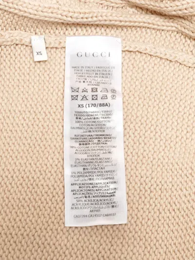 Pre-owned Gucci 2021 Logo Cotton Cardigan In Neutral