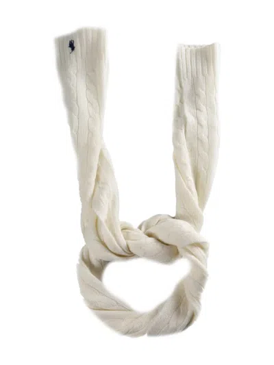 Polo Ralph Lauren Logo-embroidered Scarf In Neutral