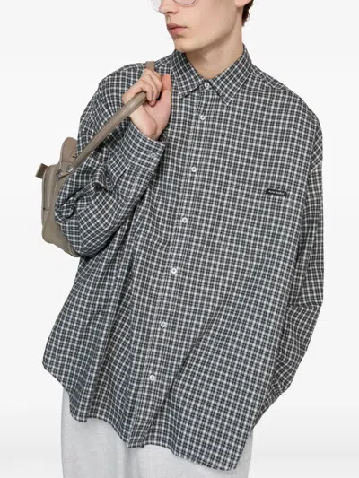 Acne Studios Checked Shirt In Gray