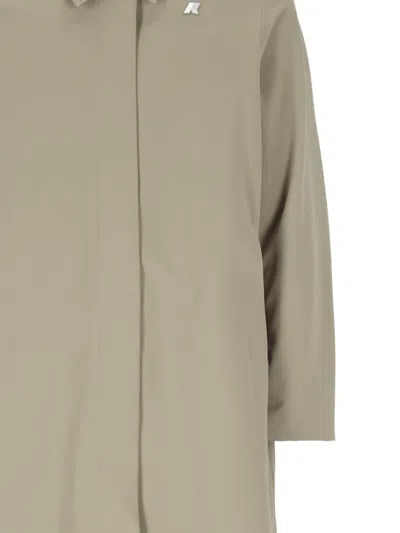 K-way Logo-patch Coat In Black