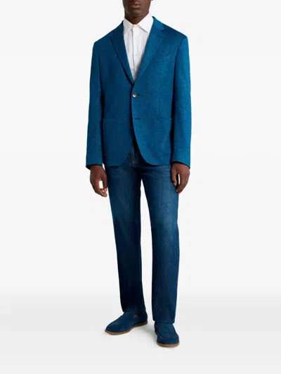 Etro Single-breasted Blazer In Blue