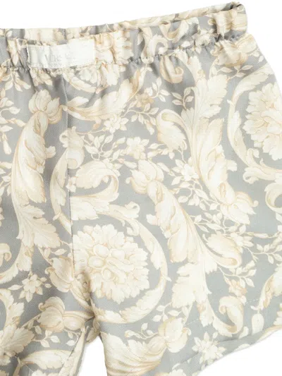 Versace Floral-print Shorts Set In White