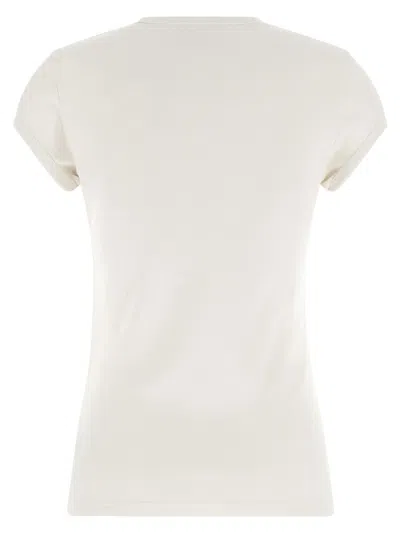 Courrèges Baby Logo Short Sleeve Crew Neck T-shirt In White
