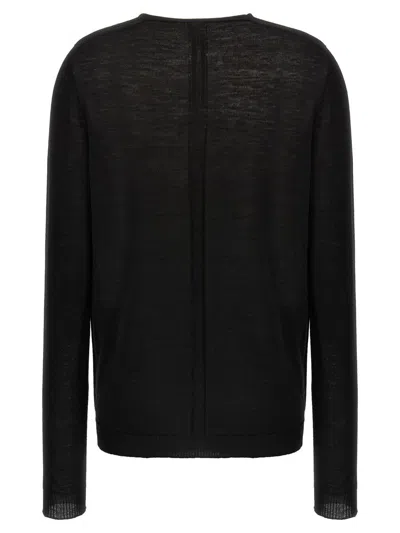Rick Owens Deep V Neck Knitwear Long Sleeve Sweater In Black