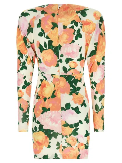 Stella Mccartney Gathered Floral-print Jersey Mini Dress In Multi