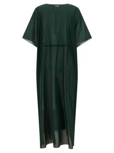 Eres Batwing Sleeve Drawstring Volier Midi Dress In Green