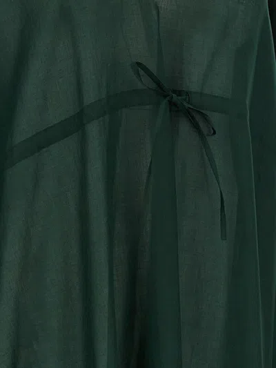 Eres Batwing Sleeve Drawstring Volier Midi Dress In Green