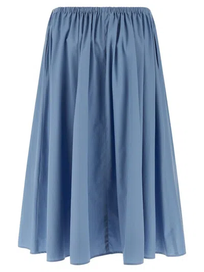 Marni Poplin Skirt Skirts Light Blue In Blue