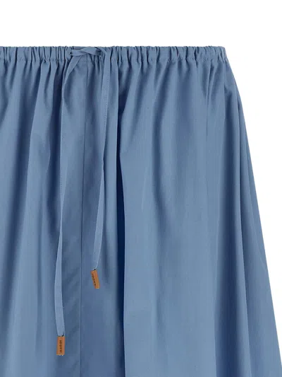Marni Poplin Skirt Skirts Light Blue In Blue