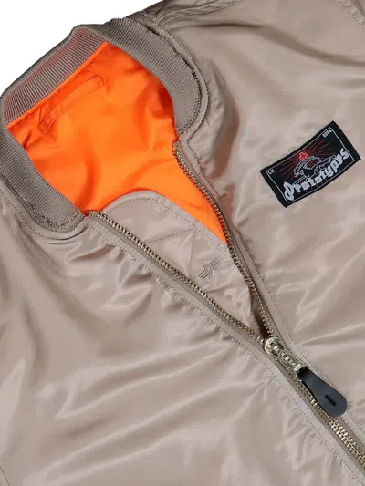 Prototypes Alpha Industries Sprayed Bomber Jacket Sand In Brown