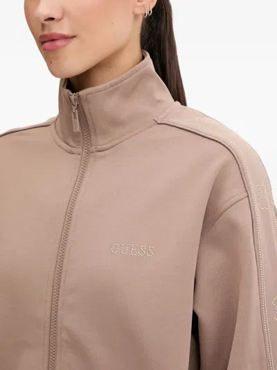 Guess Usa Logo-detail Sweatshirt In Brown