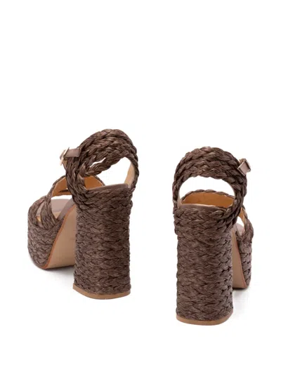 Castaã±er Platform Raffia Espadrilles In Brown