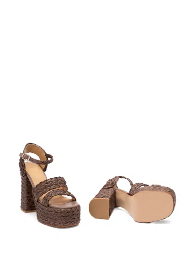Castaã±er Platform Raffia Espadrilles In Brown