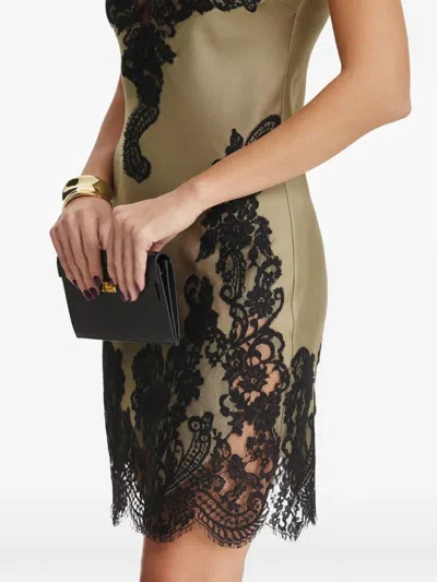Il Volo Cara Lace-detail Mini Dress In Brown