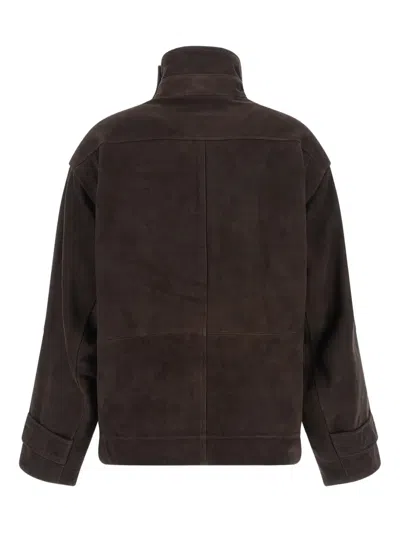 Rotate Birger Christensen High-neck Oversized Jacket In Brown