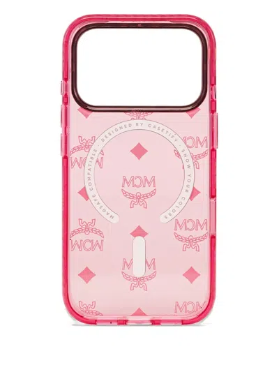 Mcm X Casetify Monogram-pattern Iphone 17 Pro Max Case In Pink