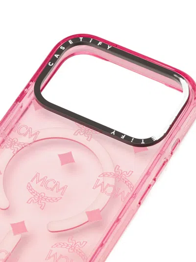 Mcm X Casetify Monogram-pattern Iphone 17 Pro Max Case In Pink