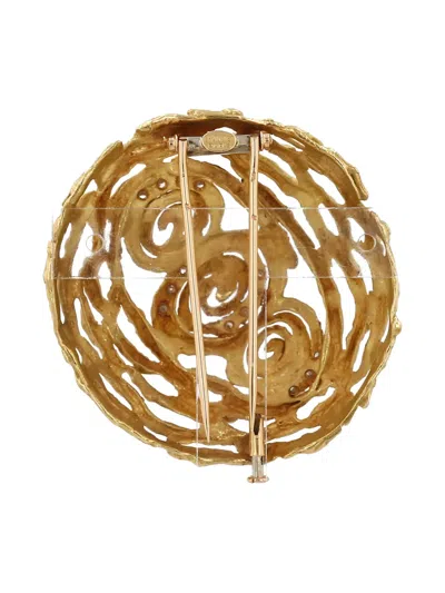 Pre-owned Chaumet 1970's  Diamond Brooch In Gold