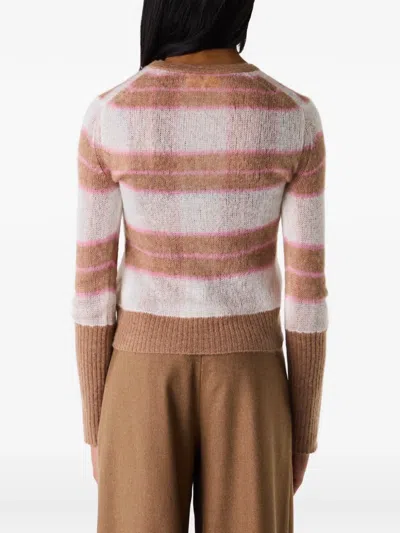 Guest In Residence Shadow Plaid Cardigan With Relaxed Fit In Brown