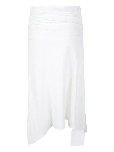Victoria Beckham Twisted-detail Midi Skirt In White