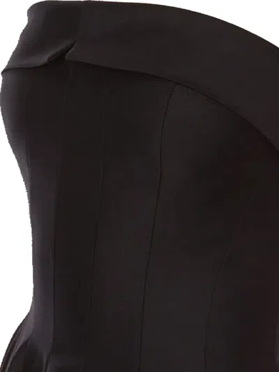 Alberta Ferretti Strapless Dress In Black