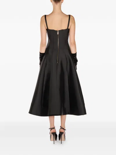 Araftu Lace-detail Midi Dress In Black