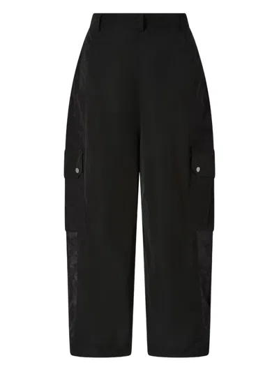 Pinko Cargo-pocket Cropped Trousers In Black