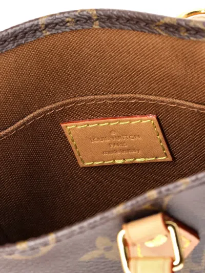 Pre-owned Louis Vuitton Petit Sac Plat Bag Monogram Canvas Crossbody Bag In Brown