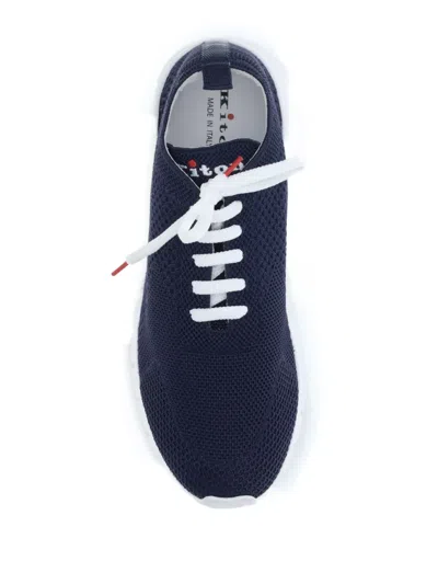 Kiton Fits Sneakers Round Toe Knit Upper In Blue