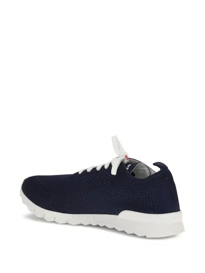 Kiton Fits Sneakers Round Toe Knit Upper In Blue